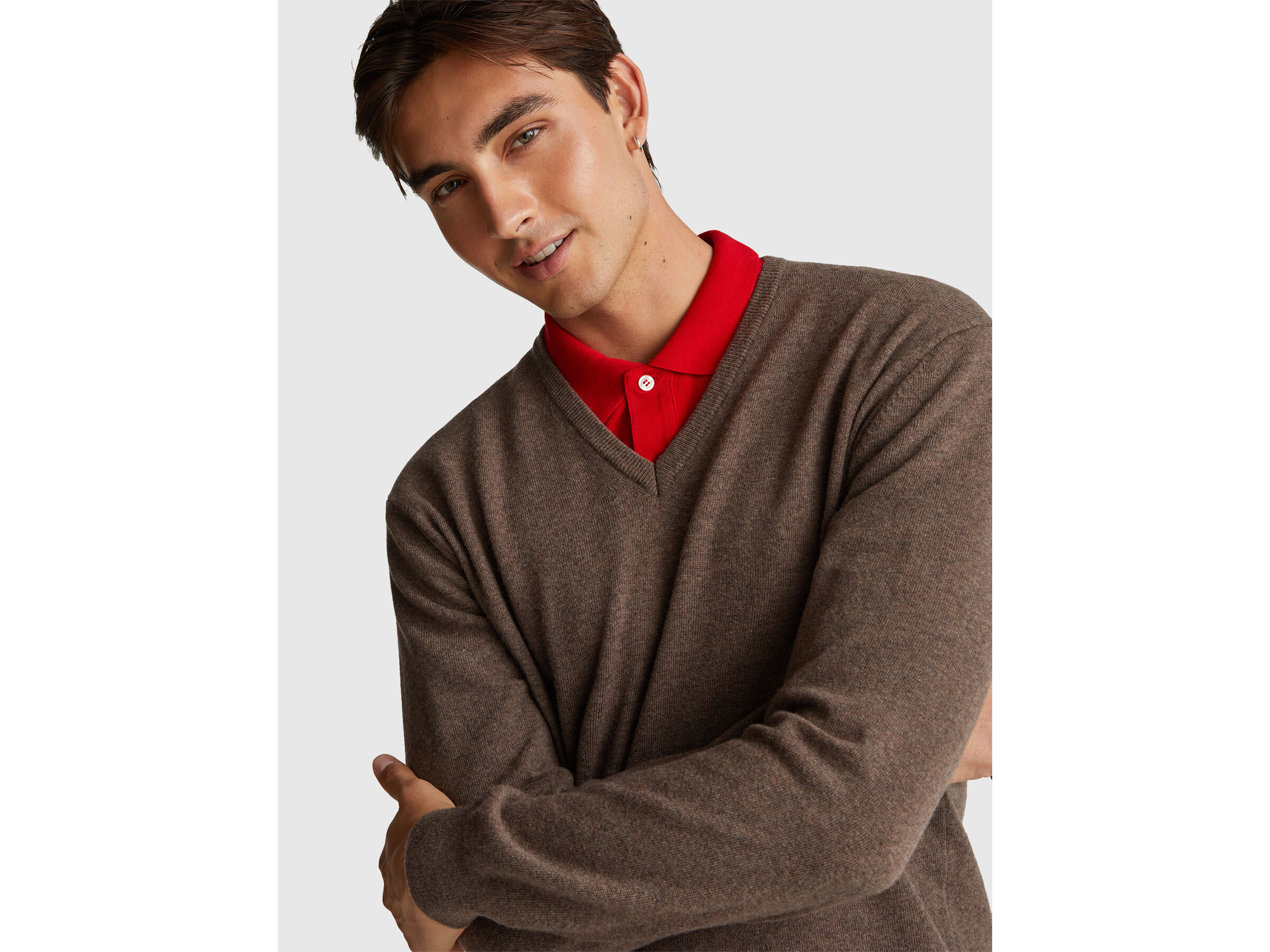 V NECK SWEATER L/S Men image number 4